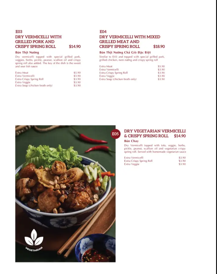 CO CHUNG MENU SINGAPORE