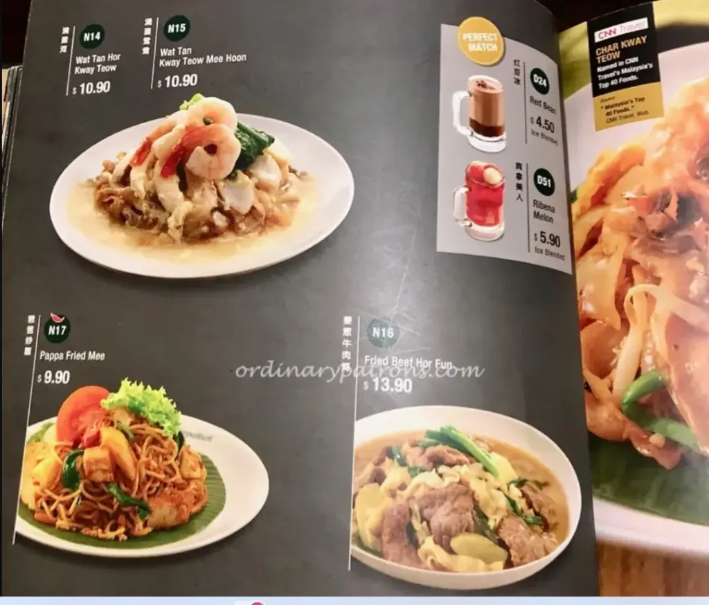 PAPPARICH MENU SINGAPORE