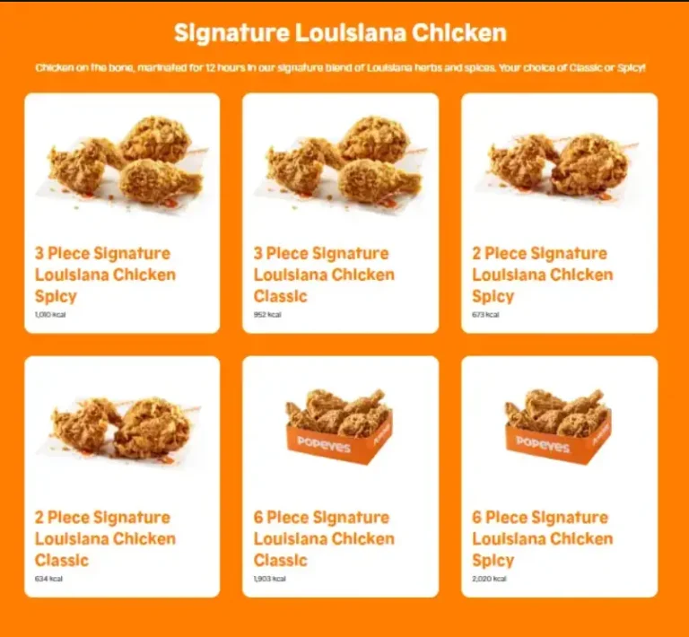 POPEYES MENU