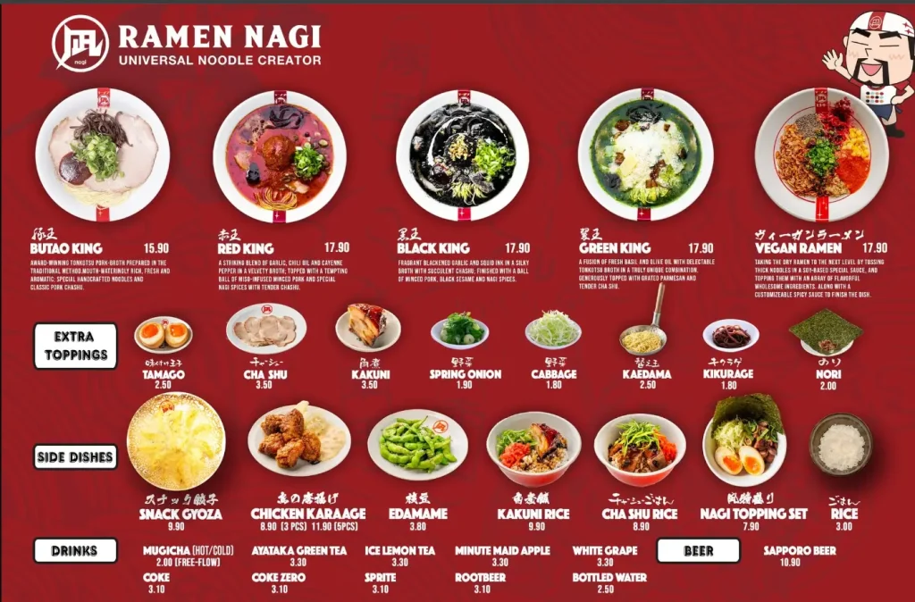 RAMEN NAGI MENU SINGAPORE