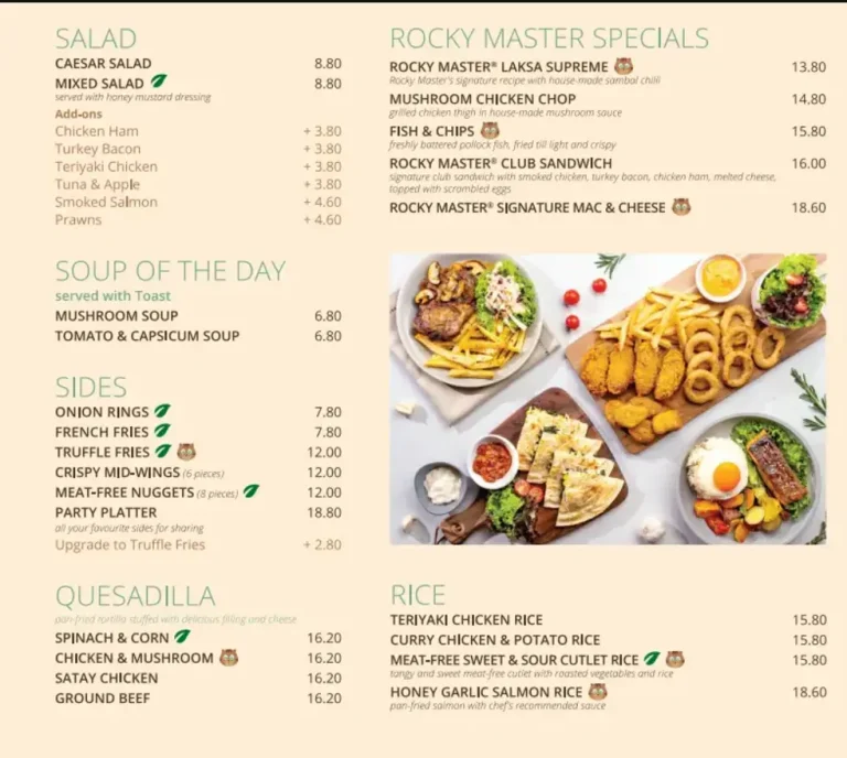 ROCKY MASTER MENU