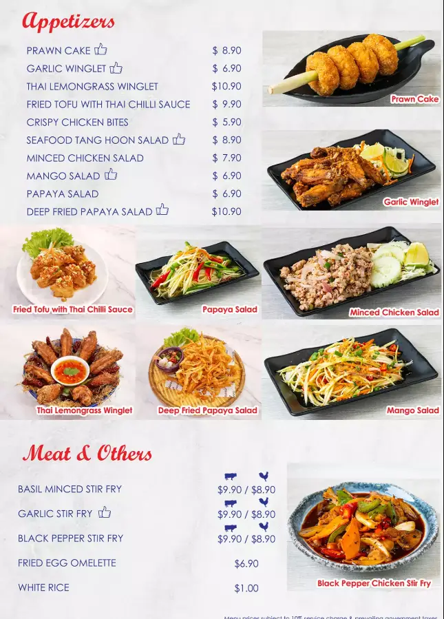 TUK TUK CHA MENU SINGAPORE