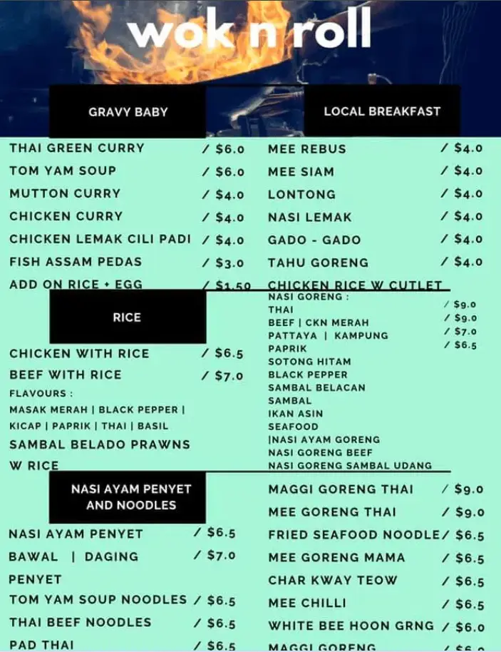 ADAM’S CORNER MENU